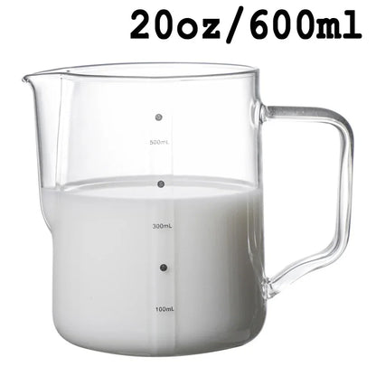 Glass Milk Frother Pitcher (350ml / 600ml)