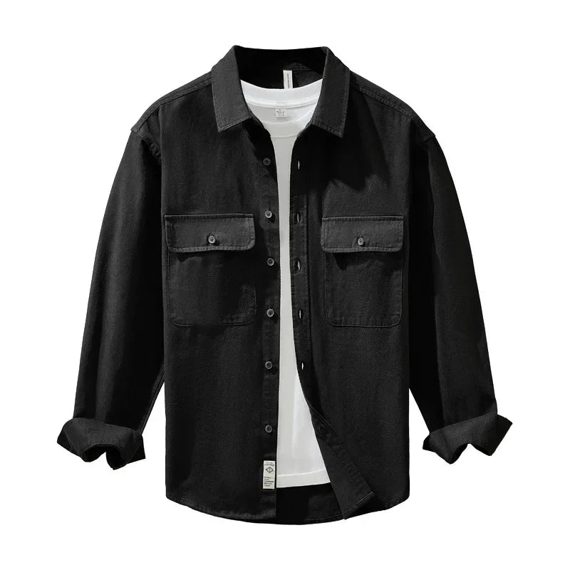 Men's Retro Workwear Shirt Jacket – Clean, Structured, Versatile