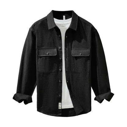 Men's Retro Workwear Shirt Jacket – Clean, Structured, Versatile