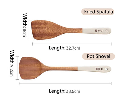 COOKER KING Ebony Wood Spatula Non Stick Pan Special Stir Fry Spatula Heat-Resistant Spatula Rice Soup Spoon Cooking Utensils