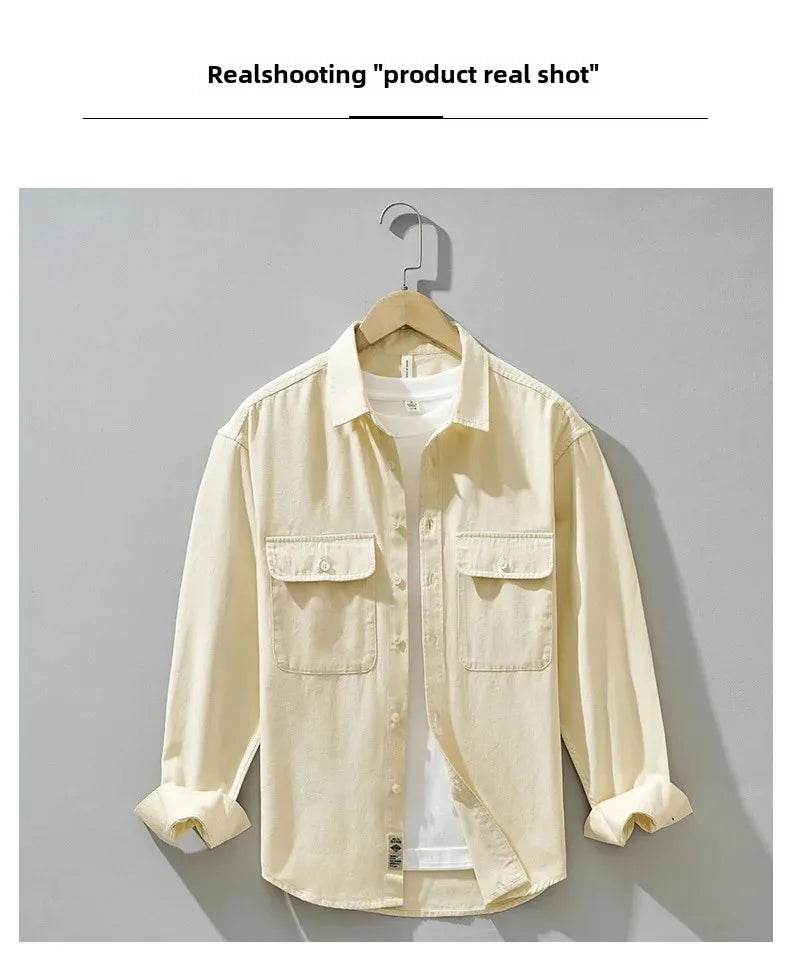 Men's Retro Workwear Shirt Jacket – Clean, Structured, Versatile