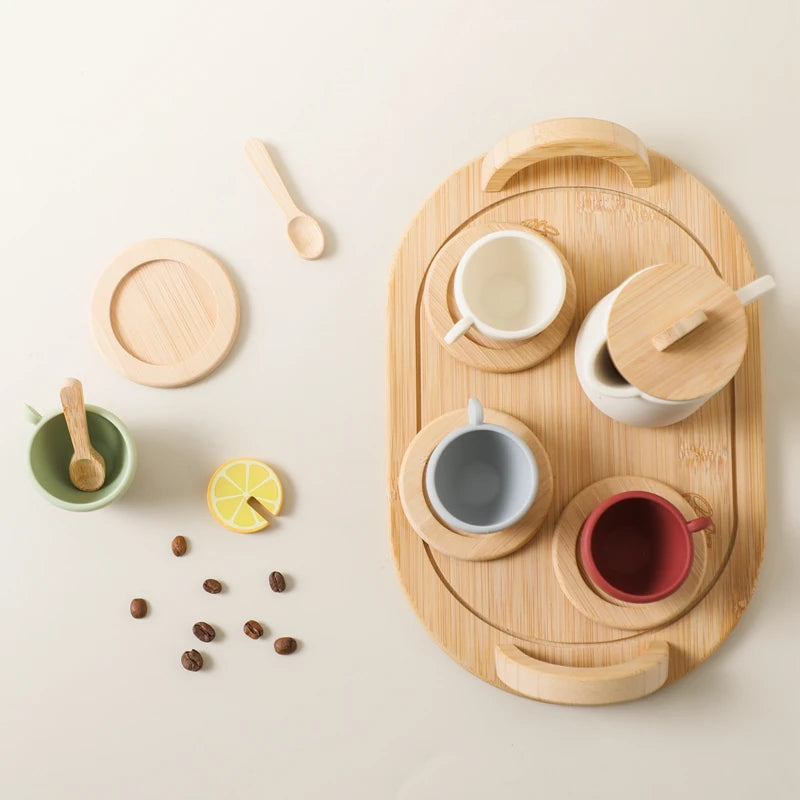 Little Tea Atelier: Montessori Wooden Tea Set with BPA-Free Silicone (Ages 3–6)
