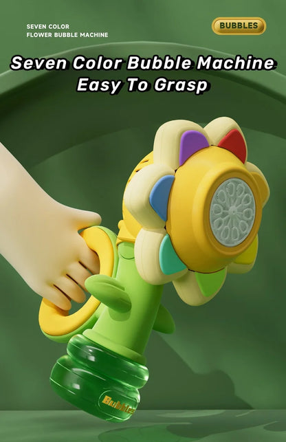 BloomGlow Bubbles: Automatic Sunflower Bubble Machine (Ages 3+)