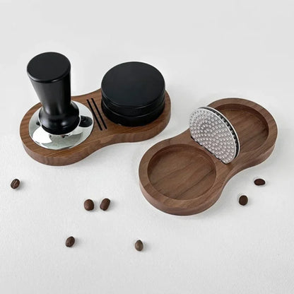 Walnut Wood Coffee Tamper Mat Stand