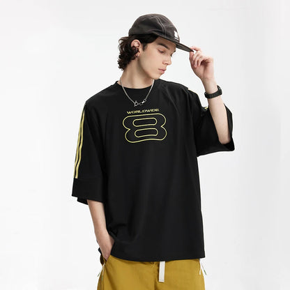 Men's Paneled Embroidered Tech T-Shirt – Built for Movement, Styled for the Street