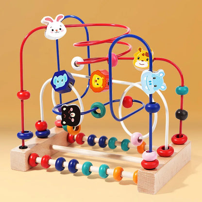 Bead Maze Orchard: Wooden Counting & Shapes Roller-Coaster (18m–4Y)