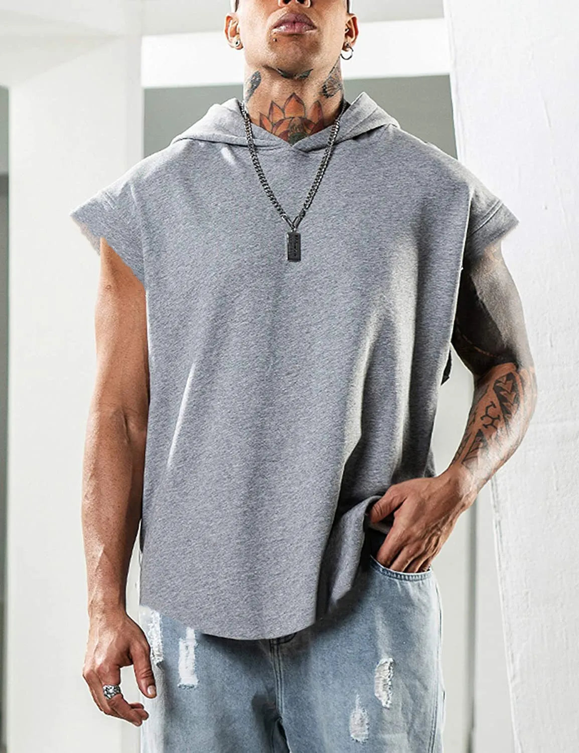 Men's Hooded Tank Top – Sleeveless Comfort with Streetwear Attitude