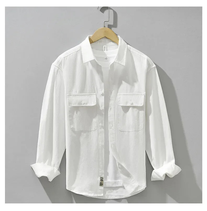 Men's Retro Workwear Shirt Jacket – Clean, Structured, Versatile
