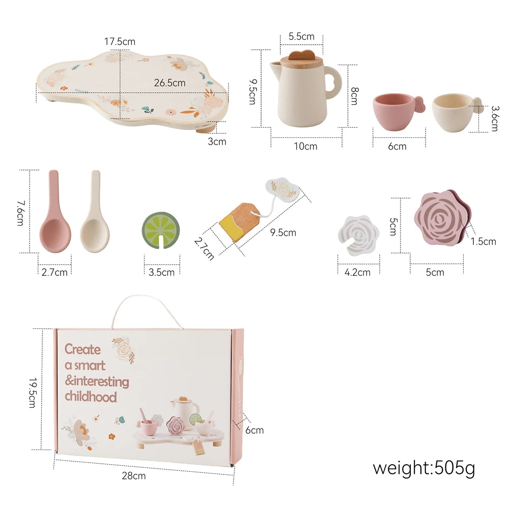 Little Tea Atelier: Montessori Wooden Tea Set with BPA-Free Silicone (Ages 3–6)