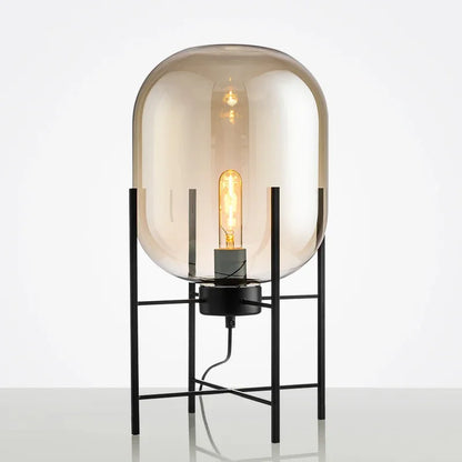 Lámpara de mesa nórdica posmoderna E27, lámpara de mesa de cristal para sala de estar, dormitorio, estudio, escritorio, decoración, luces para el hogar, lámpara de noche