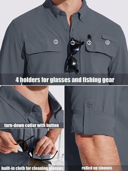 Men's Long Sleeve Quick-Dry Shirt – UPF 50+ Sun Protection & Outdoor Performance