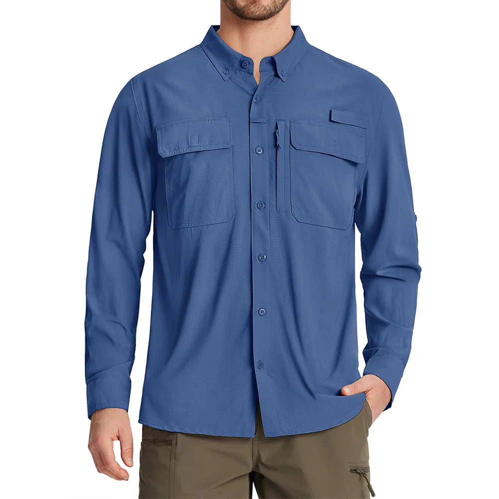 Men's Long Sleeve Quick-Dry Shirt – UPF 50+ Sun Protection & Outdoor Performance