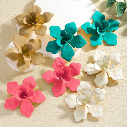 Tropic Bloom: Statement Floral Drop Earrings for Summer