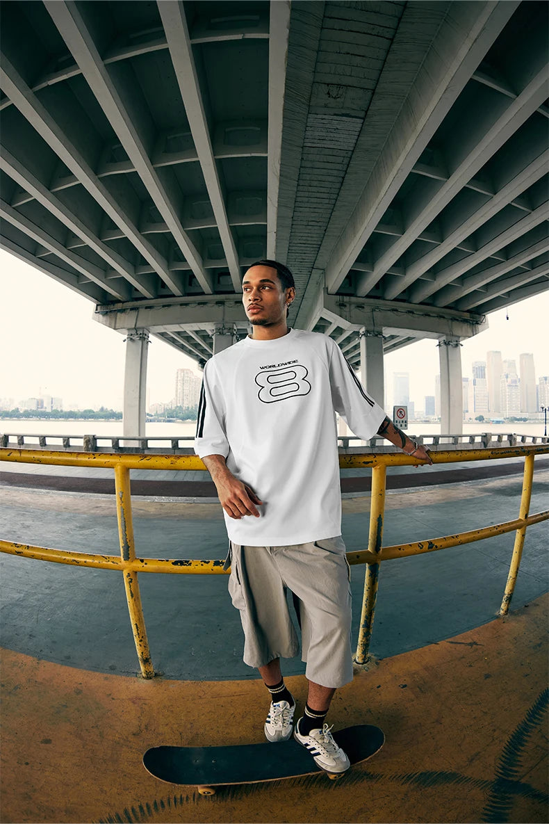 Men's Paneled Embroidered Tech T-Shirt – Built for Movement, Styled for the Street