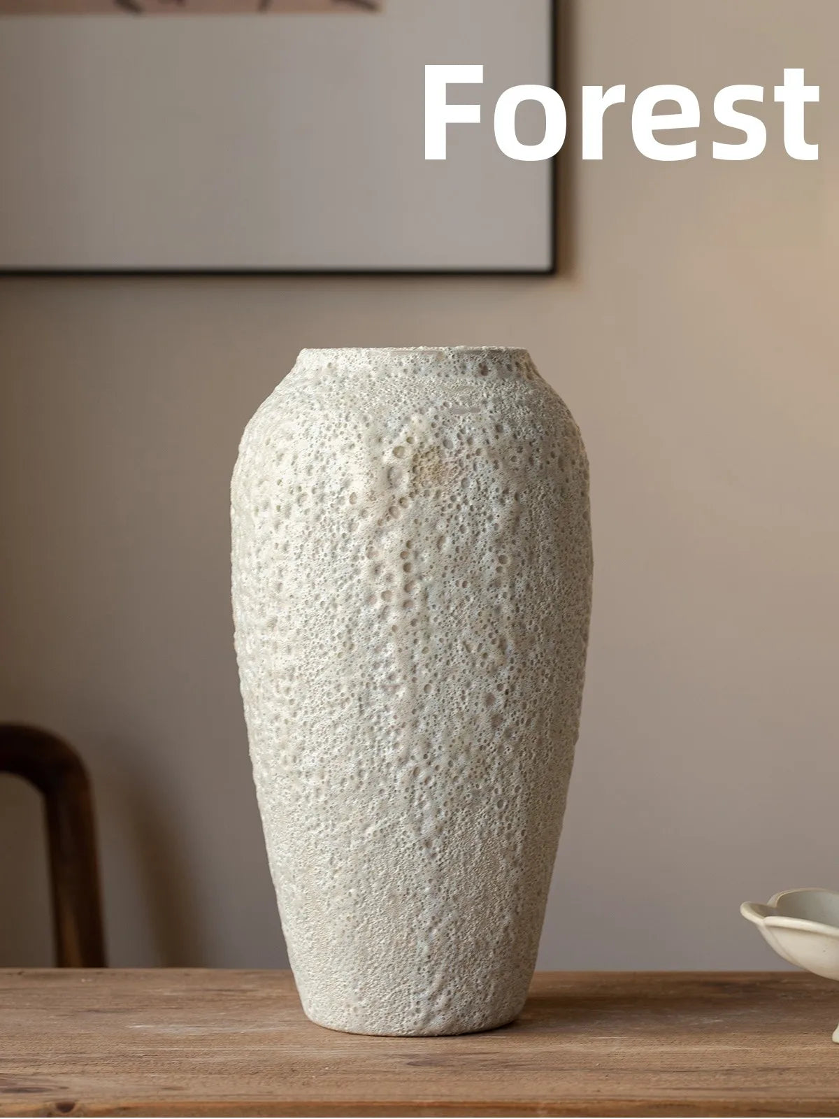 Retro Rustic White Cerc Flower Vase Bubble White Decorative Tabletop Ornament for Home Bedroom Living Room Dining Room