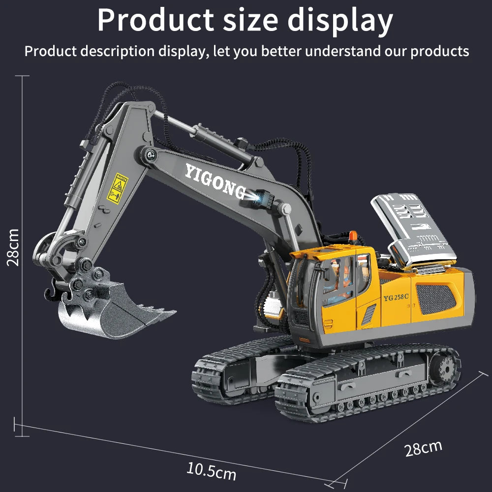 Digger Pro 1:20: 10-Channel RC Excavator (Ages 6–12)