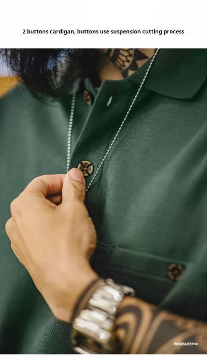 Men's Vintage Green Polo Shirt – Structured Style with Casual Ease