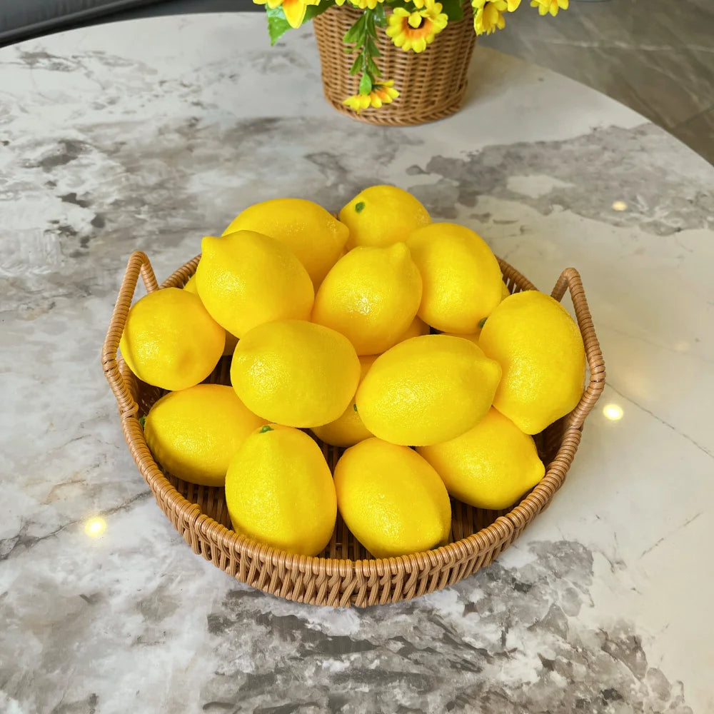 20pcs, Artificial Lemon 3inch, Simulation Lemon Artificial Yellow Lemon Fake Lemon, Simulation Fruit Home Decoration