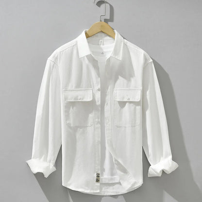 Men's Retro Workwear Shirt Jacket – Clean, Structured, Versatile