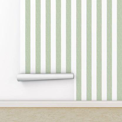 Green Stripe Geometric Wallpaper
