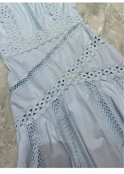 Women's Embroidered A-Line Dress – Elegant Sleeveless Statement Style