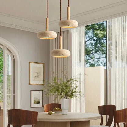 Stone Glow: Travertine Pendant Lamp