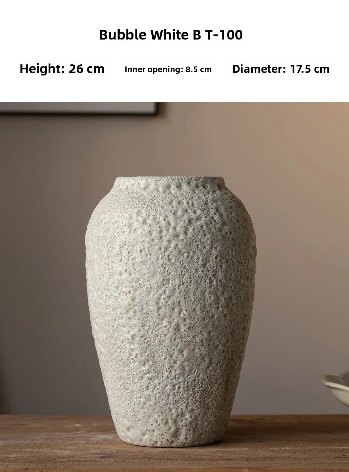 Retro Rustic White Cerc Flower Vase Bubble White Decorative Tabletop Ornament for Home Bedroom Living Room Dining Room
