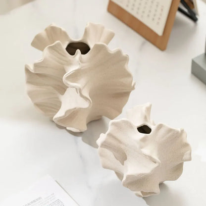 Nordic Tide: Summer Ceramic Coral Vase