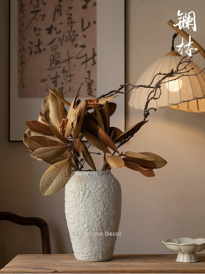 Retro Rustic White Cerc Flower Vase Bubble White Decorative Tabletop Ornament for Home Bedroom Living Room Dining Room