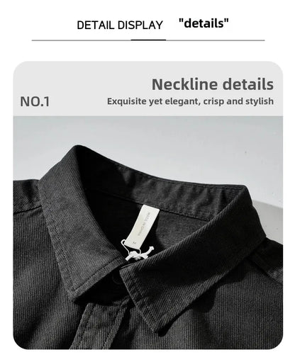 Men's Retro Workwear Shirt Jacket – Clean, Structured, Versatile