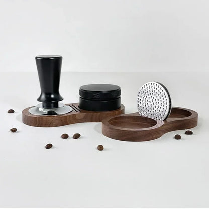 Walnut Wood Coffee Tamper Mat Stand