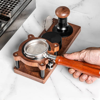 Wooden Coffee Tamper Station & Portafilter Holder