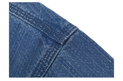 Men's Oversized Washed Indigo Cotton Shirt – Casual Cool With a Vintage Edge