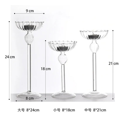 European high foot striped candlestick home decoration decoration wedding articles Romantic candlelight dinner candlestick props