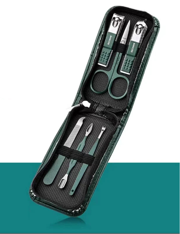 Steel Trim: Men’s 6-Piece Stainless-Steel Nail Clippers Set