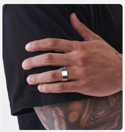 Vnox Signature: 8mm Tungsten Wedding Band for Men – Classic Plain & Anti-Scratch Design