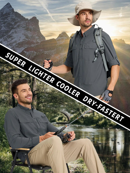 Men's Long Sleeve Quick-Dry Shirt – UPF 50+ Sun Protection & Outdoor Performance