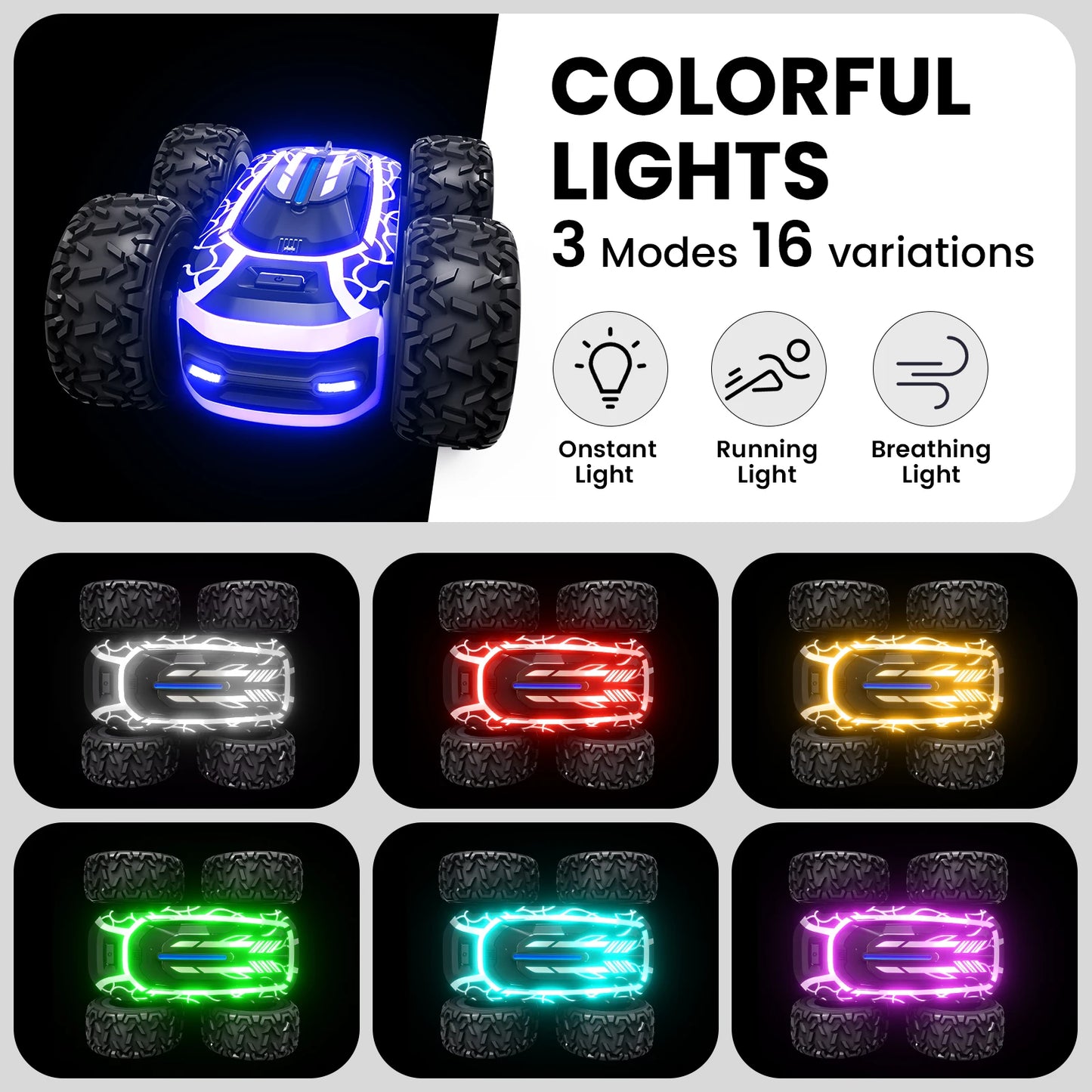 LumoTwist 1:22: Light-Show RC Stunt Car (Ages 6+)