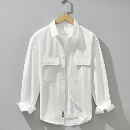 Men's Retro Workwear Shirt Jacket – Clean, Structured, Versatile