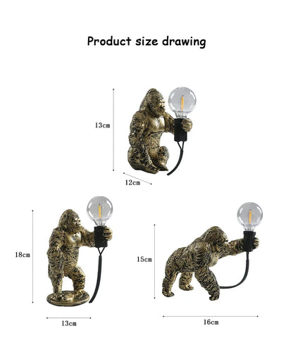 Urban Primal: Gorilla Resin Table Lamp