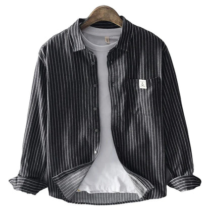 Men's Striped Cotton Shirt – Business Casual with Everyday Comfort