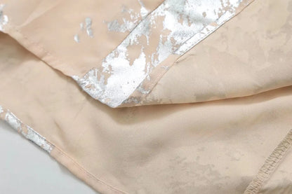 Women's Metallic Sequin Dress – Elegant A-Line Partywear with Spaghetti Straps