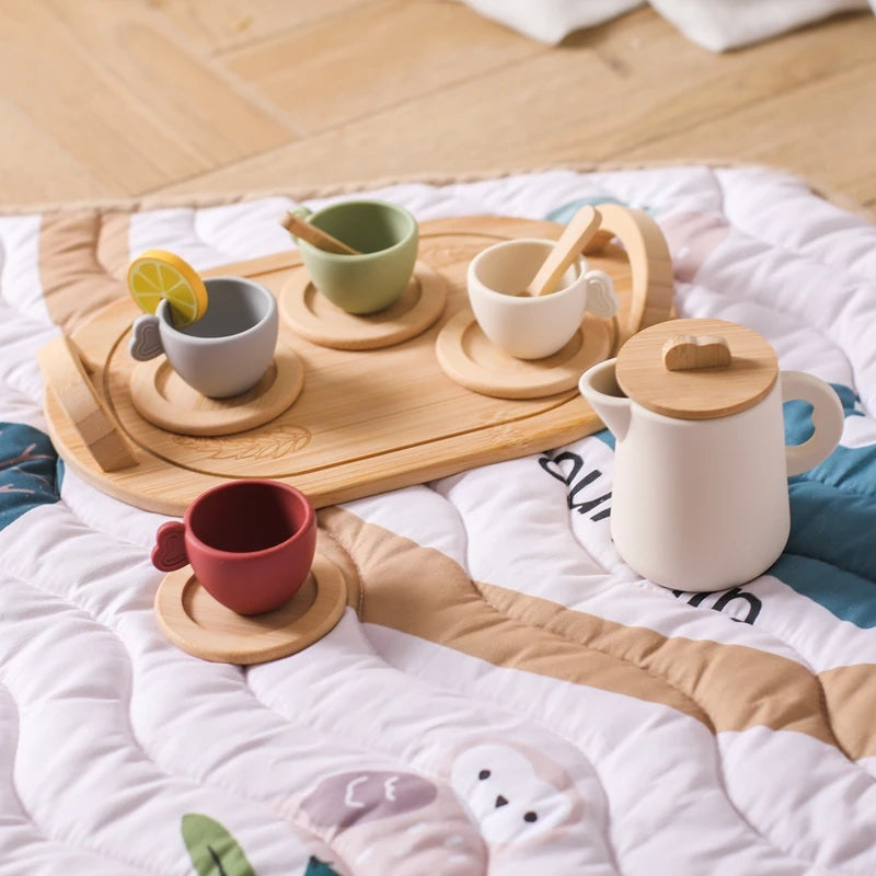 Little Tea Atelier: Montessori Wooden Tea Set with BPA-Free Silicone (Ages 3–6)