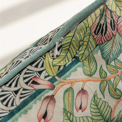 Vintage Floral Velvet Throw Pillow Covers Home Art Deco Pillowcase Square Pillow Case Cushion Cover for Bed Sofa Living Room Car