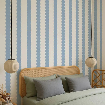 Blue Abstract Bubble Lines Wallpaper