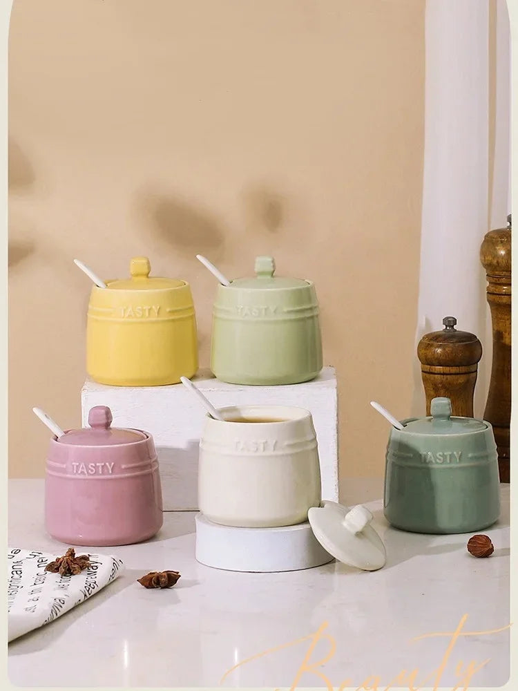Rainbow Ceramic Spice Jar