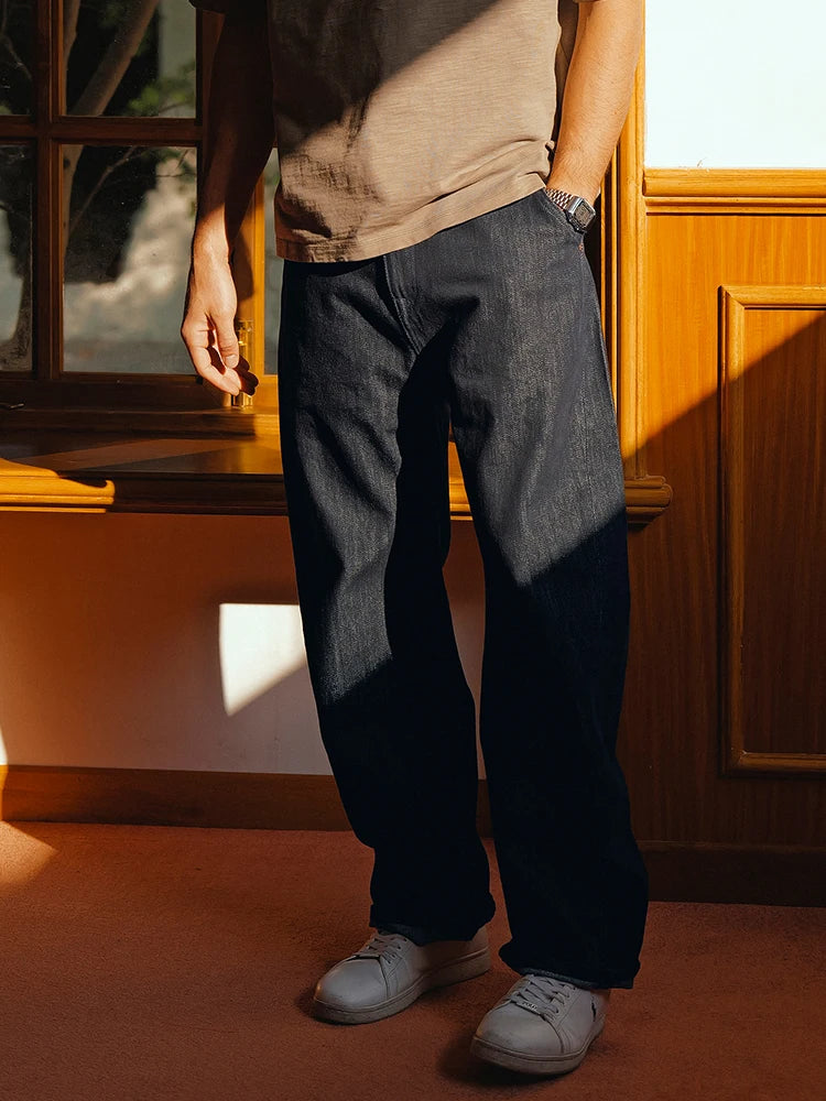 Men's Baggy Fit 12.5oz Denim Jeans – Original Colour, Summer Comfort