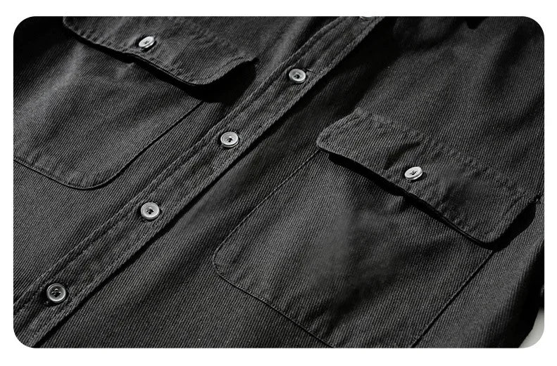 Men's Retro Workwear Shirt Jacket – Clean, Structured, Versatile