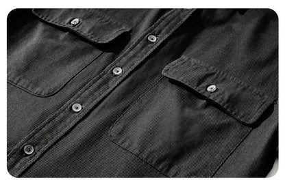 Men's Retro Workwear Shirt Jacket – Clean, Structured, Versatile