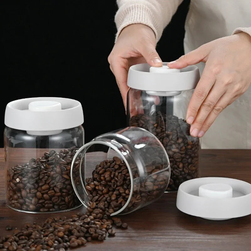 Press-Type Coffee Vacuum Storage Jar